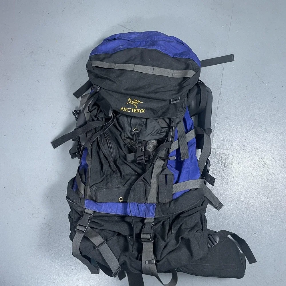 Arc'teryx Bora 80 Backpacking Pack Mens One Size Black Blue Hiking Bag Nylon